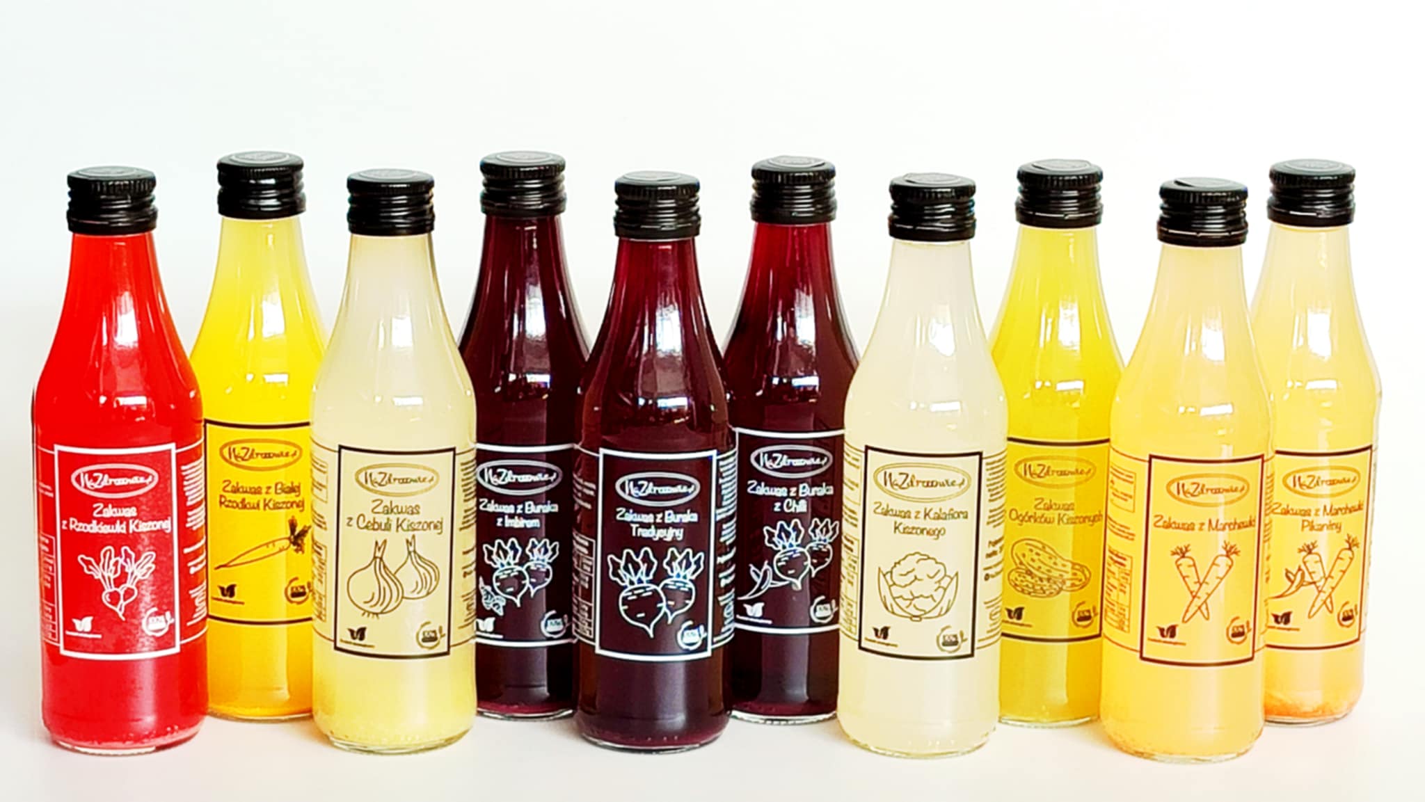 Zestaw 10 zakwasów warzywnych - 10 x 250 ml