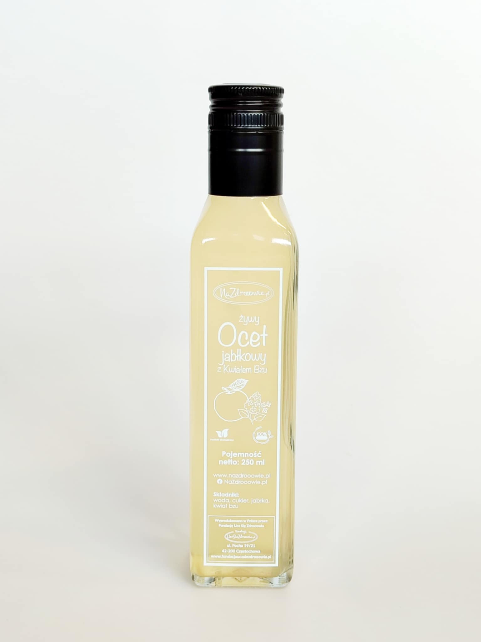 Żywy Ocet Jabłkowy z Kwiatem Bzu 250 ml